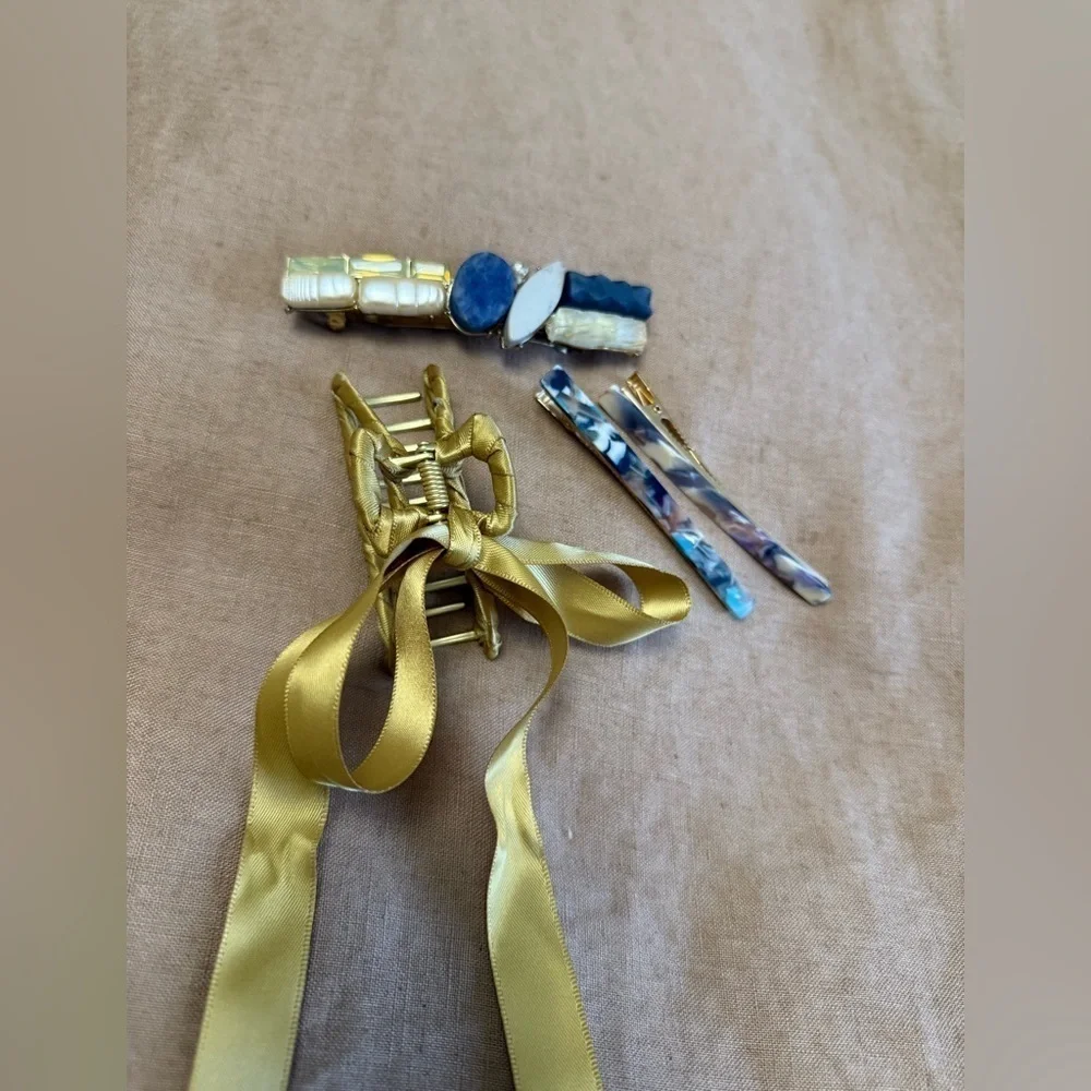 Anthropologie Hair Accessory bundle (hair claw clip, barrette and 2 clips )
